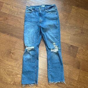 Good American Distressed Blue Jeans